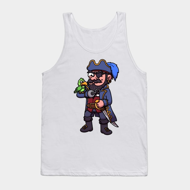 Pirate With Parrot Tank Top by TheMaskedTooner